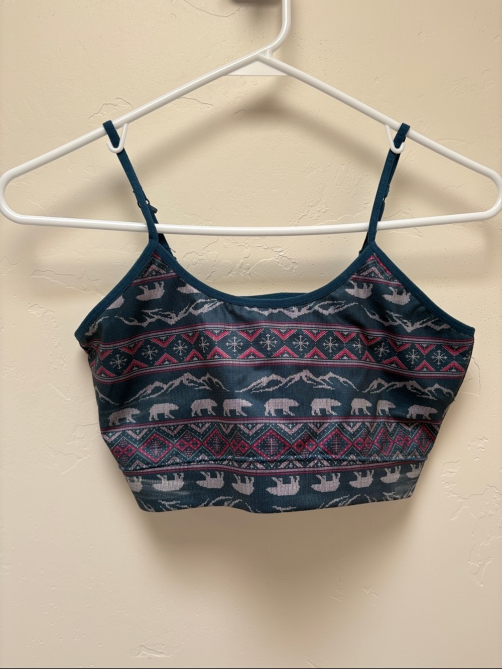 Arizona Jean Company BODY Teal Bear-Print Cropped Camisole